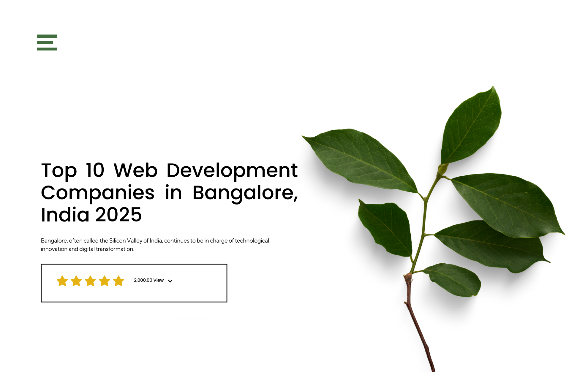 Top 10 Web Development Companies in Bangalore, India 2025